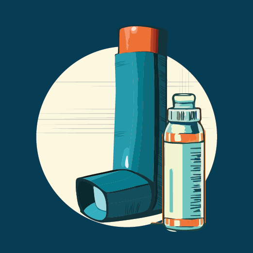 image of inhaler body with inhaler canister next to it