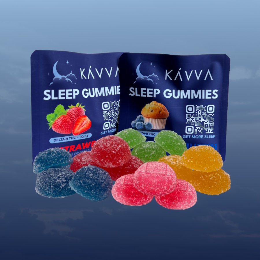 sleep-sample-kavva-delta-9-thc-gummy-packs-sunset-behind-packaging-kavva-2023-comp